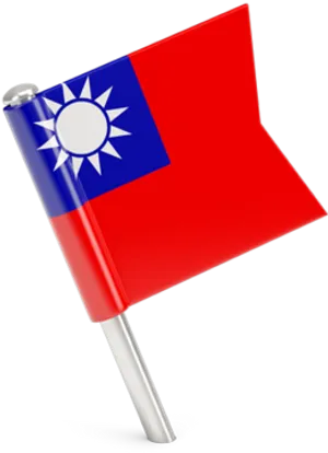 Taiwan Flag Waving PNG Image