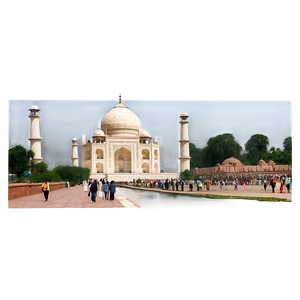 Taj Mahal And Crowds Png 90 PNG Image