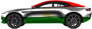 Tajikistan Flag Themed Sports Car PNG Image