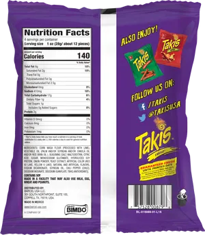 Takis Fuego Nutrition Labeland Social Media PNG Image