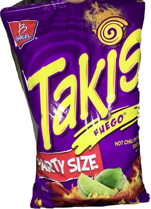 Takis Fuego Party Size Snack Bag PNG Image