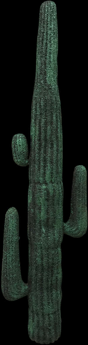 Tall Saguaro Cactus Black Background PNG with transparent background