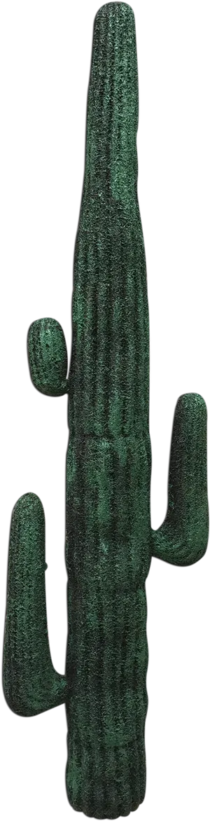 Tall Saguaro Cactus Black Background PNG Image