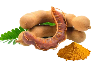 Tamarind Pods Leavesand Powder PNG Image