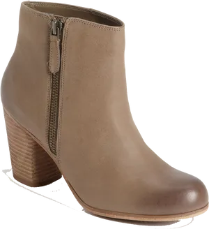 Tan Ankle Bootwith Zipper PNG Image