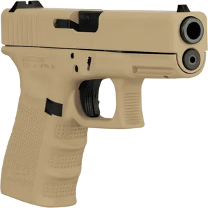 Tan Glock Pistol Firearm PNG Image