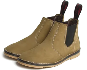 Tan Leather Chelsea Boots PNG Image