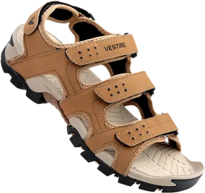 Tan Leather Sports Sandal Vestire PNG Image