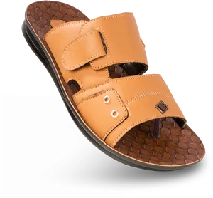 Tan Leather Womens Sandal Isolated PNG Image