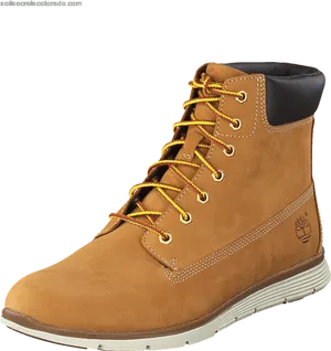 Tan Leather Work Boot PNG Image