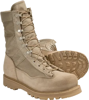 Tan Military Boots PNG Image