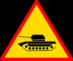 Tank Crossing Sign PNG image with transparent background