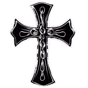 Tattoo Style Cross Outline Png 06122024 PNG Image