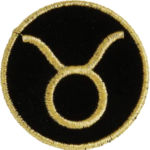 Taurus Zodiac Symbol Embroidery PNG Image