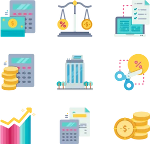 Tax Concepts Icons Set PNG Image