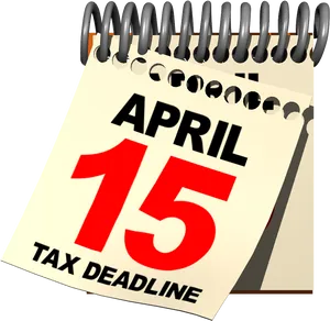 Tax Deadline Calendar Reminder April15 PNG Image