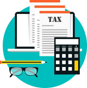 Tax Preparation Flat Design Illustration PNG Image