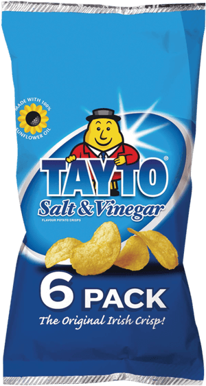 Tayto Saltand Vinegar Crisps Pack PNG with transparent background