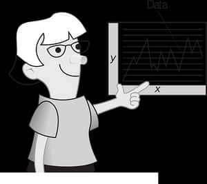 Teacher Explaining Graph PNG with transparent background