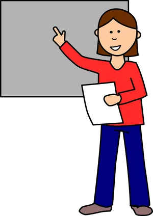 Teacher Presenting Lesson PNG Image