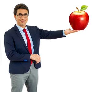 Teacher With Apple Png Uff12 PNG Image