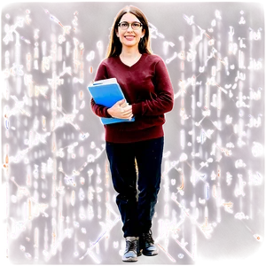 Teacher With Books Png Lrn42 PNG Image