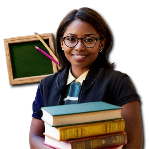 Teacher With Books Png Sll PNG Image