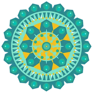 Teal_and_ Orange_ Mandala_ Art PNG Image