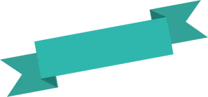 Teal Banner Ribbon Graphic PNG Image