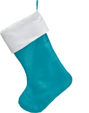 Teal Blue Christmas Stocking PNG Image