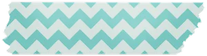 Teal Chevron Washi Tape Design PNG Image