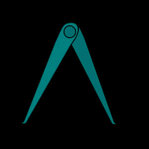 Teal Drawing Compass Icon PNG image with transparent background