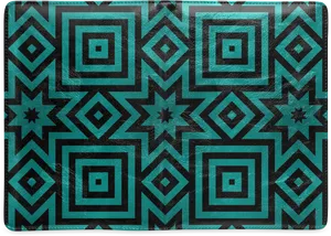 Teal Geometric Pattern Clutch PNG Image