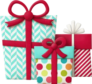 Teal Gift Presentation PNG Image