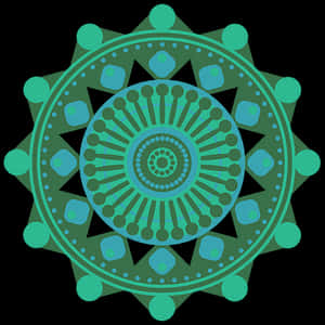 Teal_ Green_ Mandala_ Art PNG image with transparent background