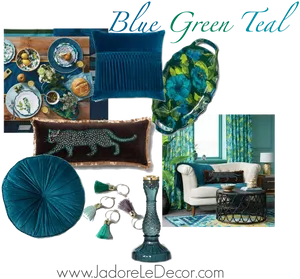 Teal Home Decor Inspiration PNG Image