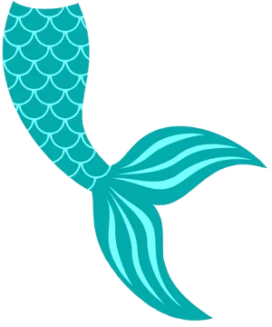 Teal Mermaid Tail Illustration PNG Image