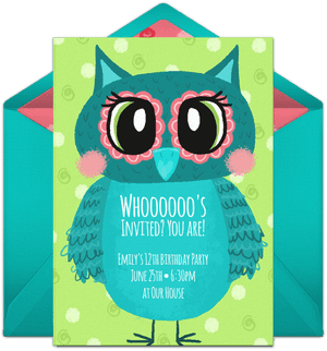 Teal Owl Birthday Invitations, HD Png Download PNG image with transparent background
