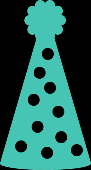 Teal Party Hatwith Polka Dots PNG image with transparent background