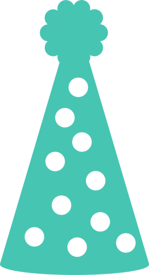 Teal Party Hatwith Polka Dots PNG Image