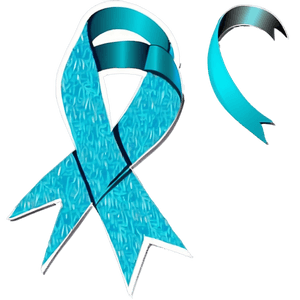 Teal Ribbon for Ovarian Cancer Awareness PNG ljl9 PNG