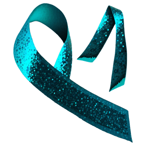 Teal Ribbon with Glitter Effect PNG 06282024 PNG