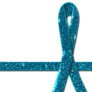 Teal Ribbon With Glitter Effect Png Jkd PNG Image