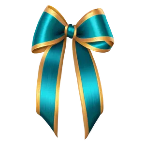 Teal Ribbon With Gold Trim Png 06282024 PNG Image