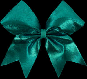 Teal Satin Gift Bow PNG image with transparent background
