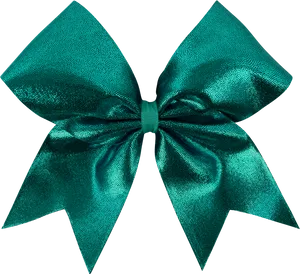 Teal Satin Gift Bow PNG Image