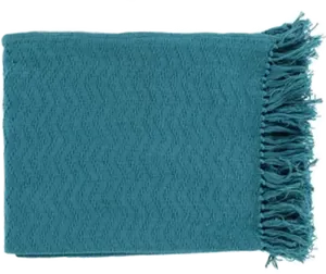 Teal Throw Blanket With Fringe PNG Image