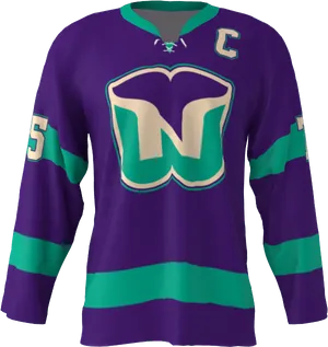 Tealand Purple Hockey Jersey PNG Image