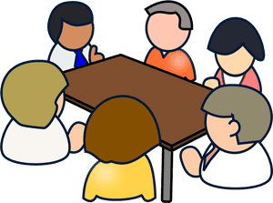Team Meeting Cartoon PNG with transparent background