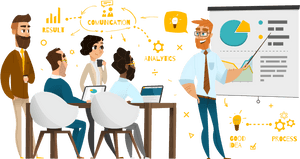 Team Presentation Analytics Discussion PNG image with transparent background